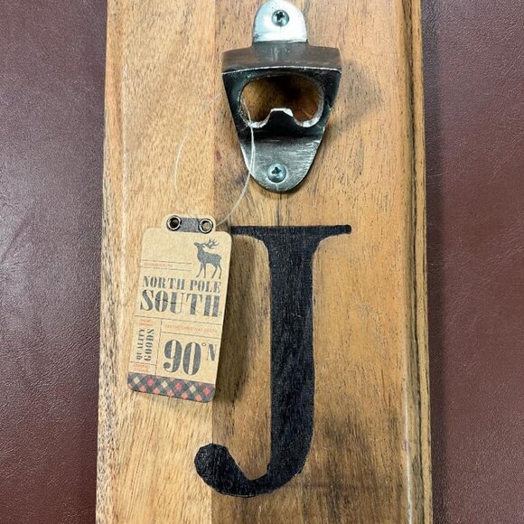 Wooden Wall Hanging Monogram Bottle Opener - Picture 1 of 2